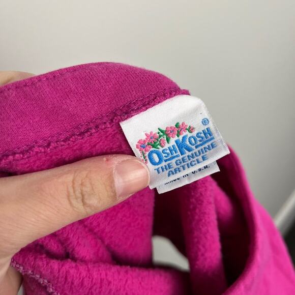 Vintage OshKosh B'gosh Girls Pink Cardigan Sweatshirt 6 USA - Picture 5 of 9